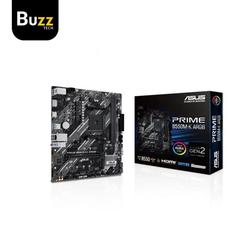 ASUS AMD PRIME B550M-K ARGB Micro ATX Socket AM4 Motherboard